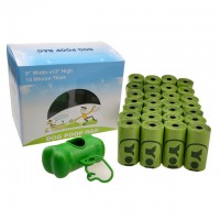 Wholesale eco biodegradable 28 rolls dog waste bags with bone shape dispenser